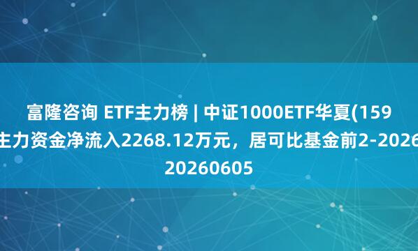 富隆咨询 ETF主力榜 | 中证1000ETF华夏(159845)主力资金净流入2268.12万元，居可比基金前2-20260605